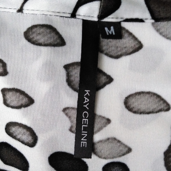 Kay Celine Fuax Wrap Long Sleeve Top (Made in USA) size M - Picture 7 of 9